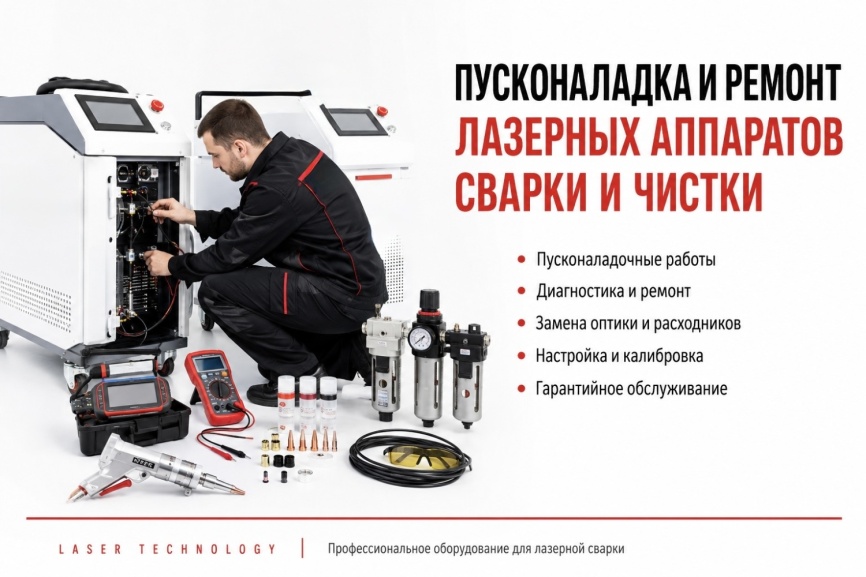 Пусконаладка и ремонт лазерных сварочных аппаратов, лазерных оптоволоконных источников фото 1
